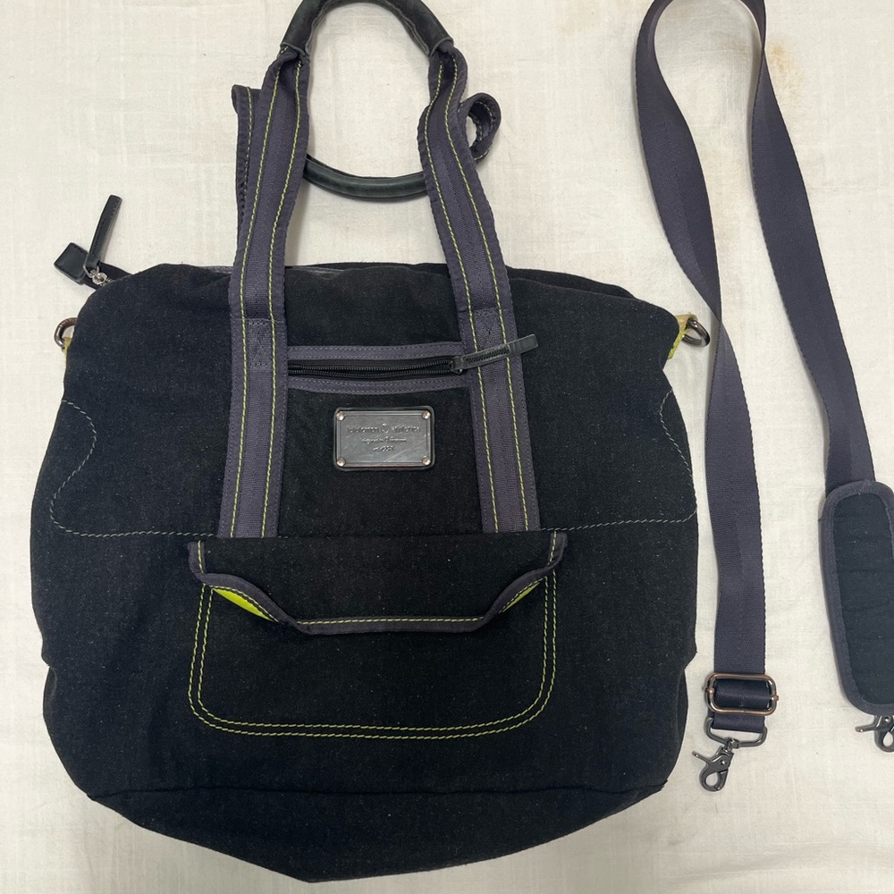 Lululemon Wool Tote Black Gray Green Big Gym Yoga Laptop Shoulder Bag.